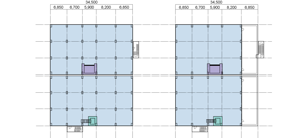 A棟3F・4F平面図